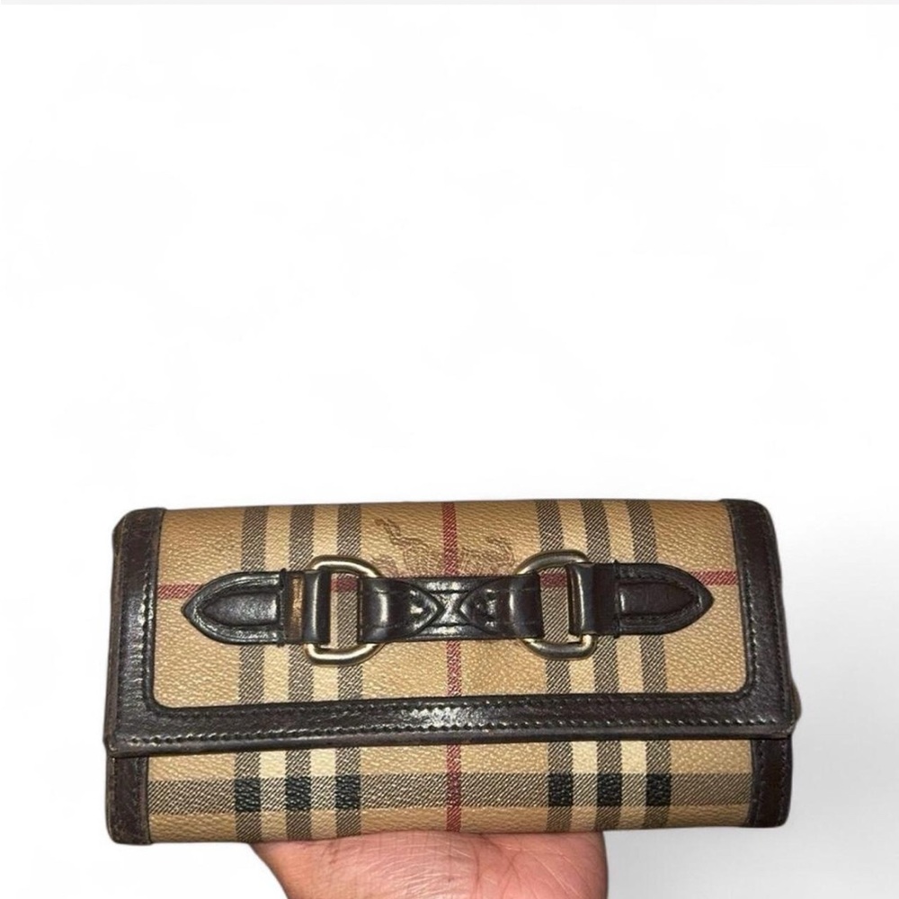 Vintage Burberry Haymarket nova Check Continental Wallet